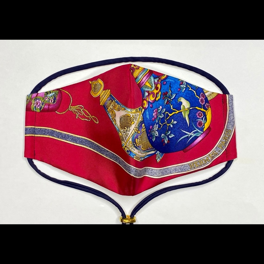 Luxury Face Mask Handcrafted With Designer Scarf, 3 Layers
